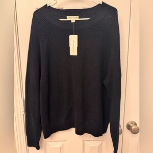 NWT Treasure & Bond Women's Black 100% Cotton Soft Knit Sweater Size 1X